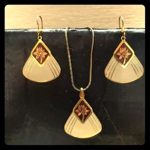 Vintage Laurel Burch Enamel Necklace & Earrings